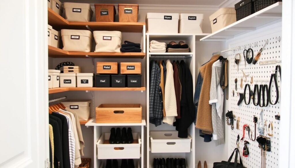 Closet organization with DIY organizers